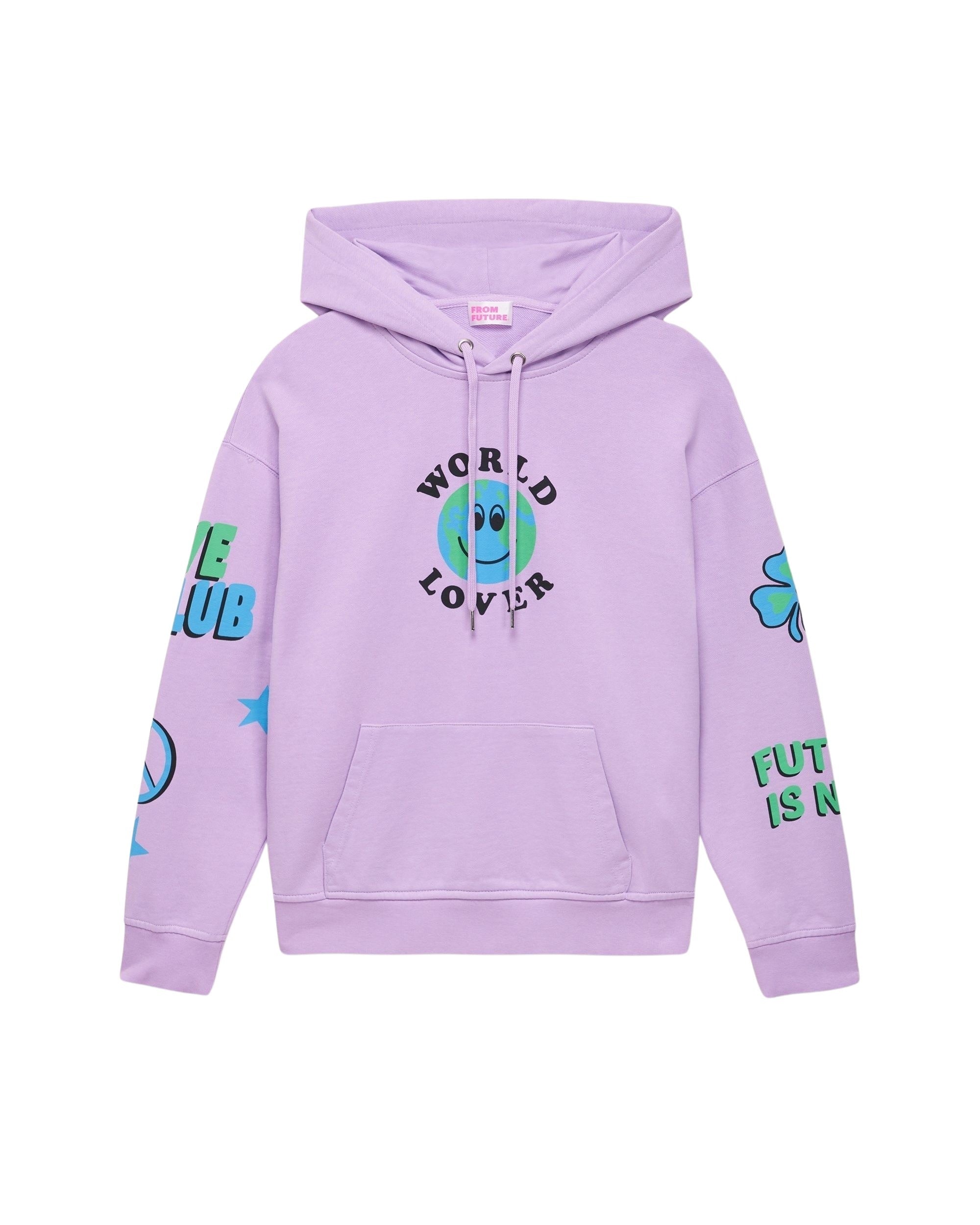 Hoodie oversize World Lover - Lilac