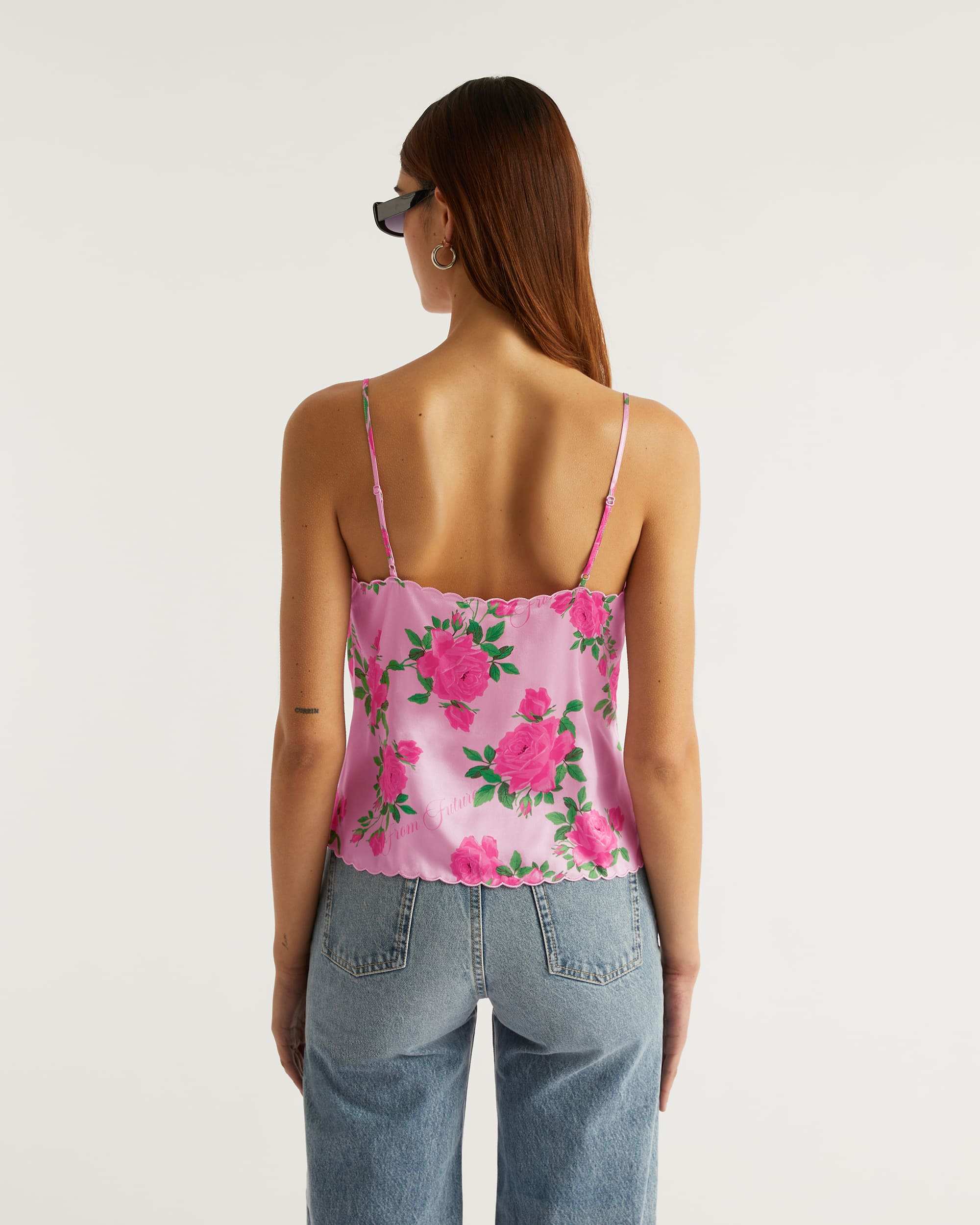 Caraco Elia en soie - Big Roses