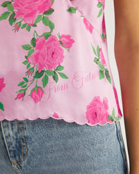 Caraco Elia en soie - Big Roses