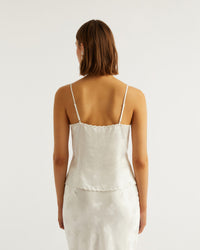 Caraco Louna en soie - Off White Jacquard
