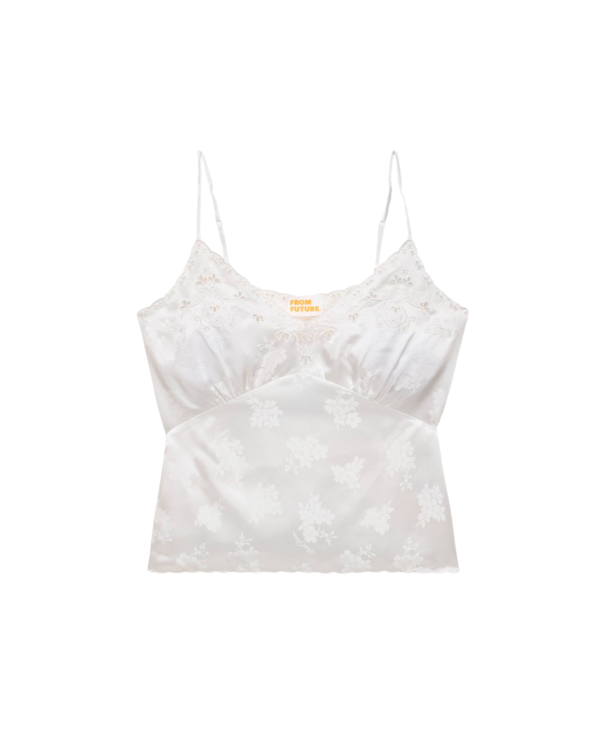 Caraco Louna en soie - Off White Jacquard
