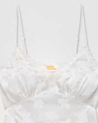 Caraco Louna en soie - Off White Jacquard