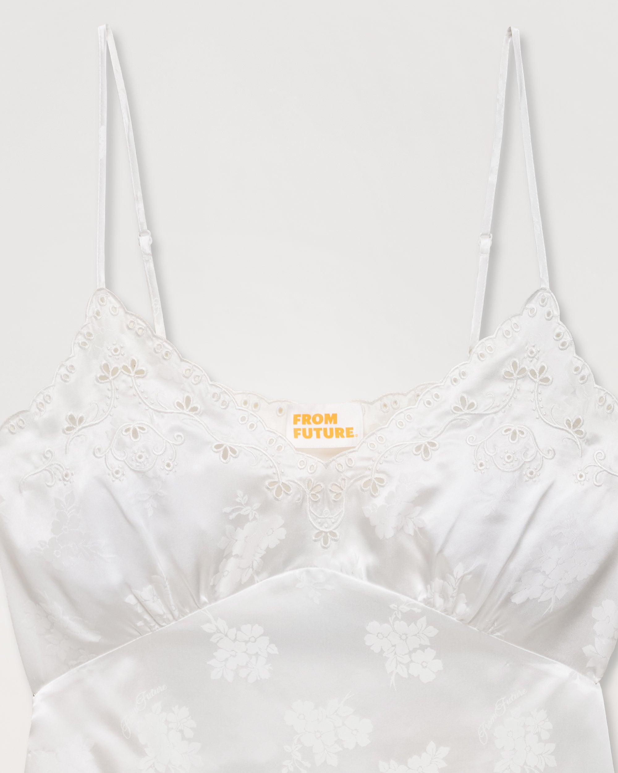 Caraco Louna en soie - Off White Jacquard