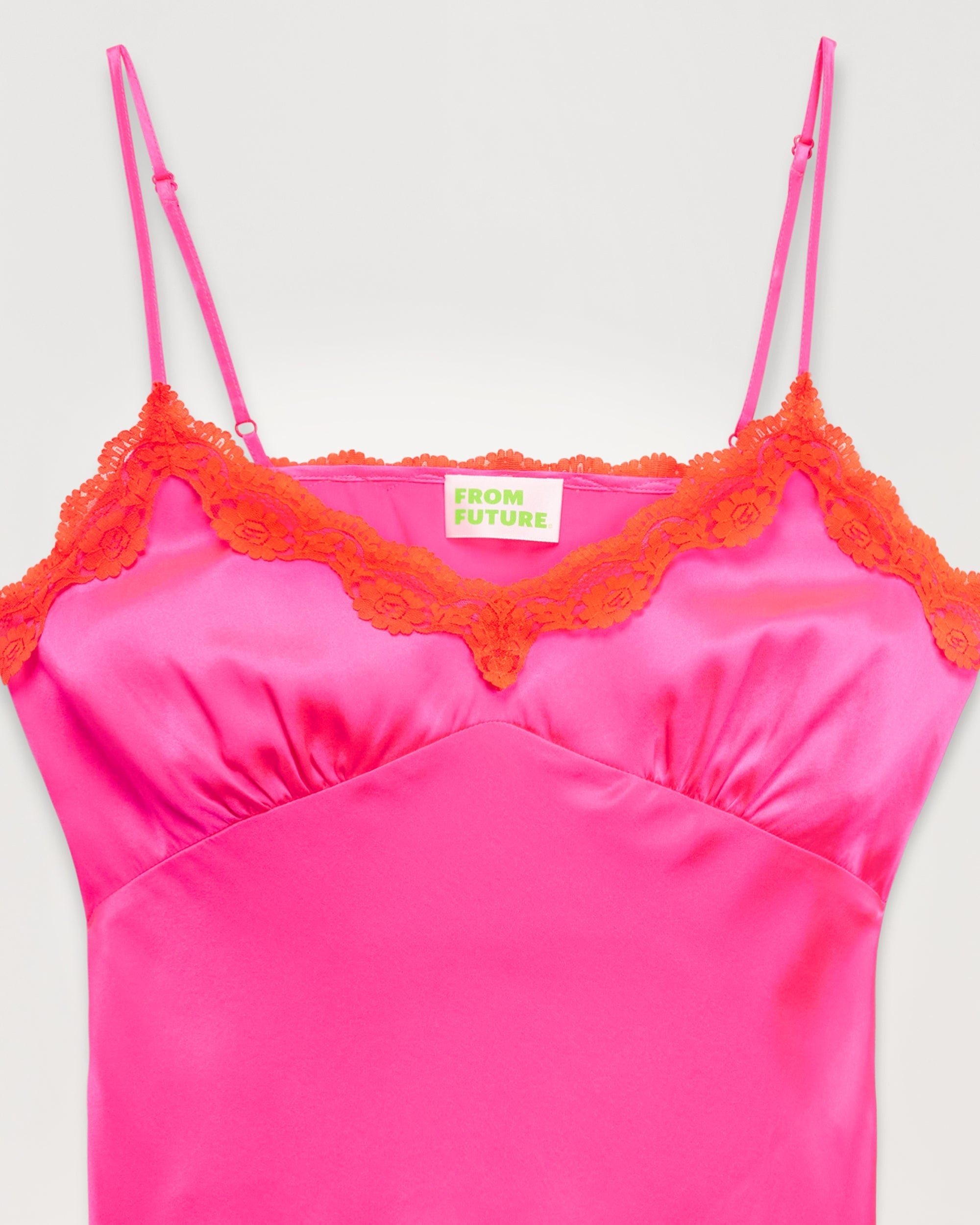 Caraco Amanda en soie - Neon Pink