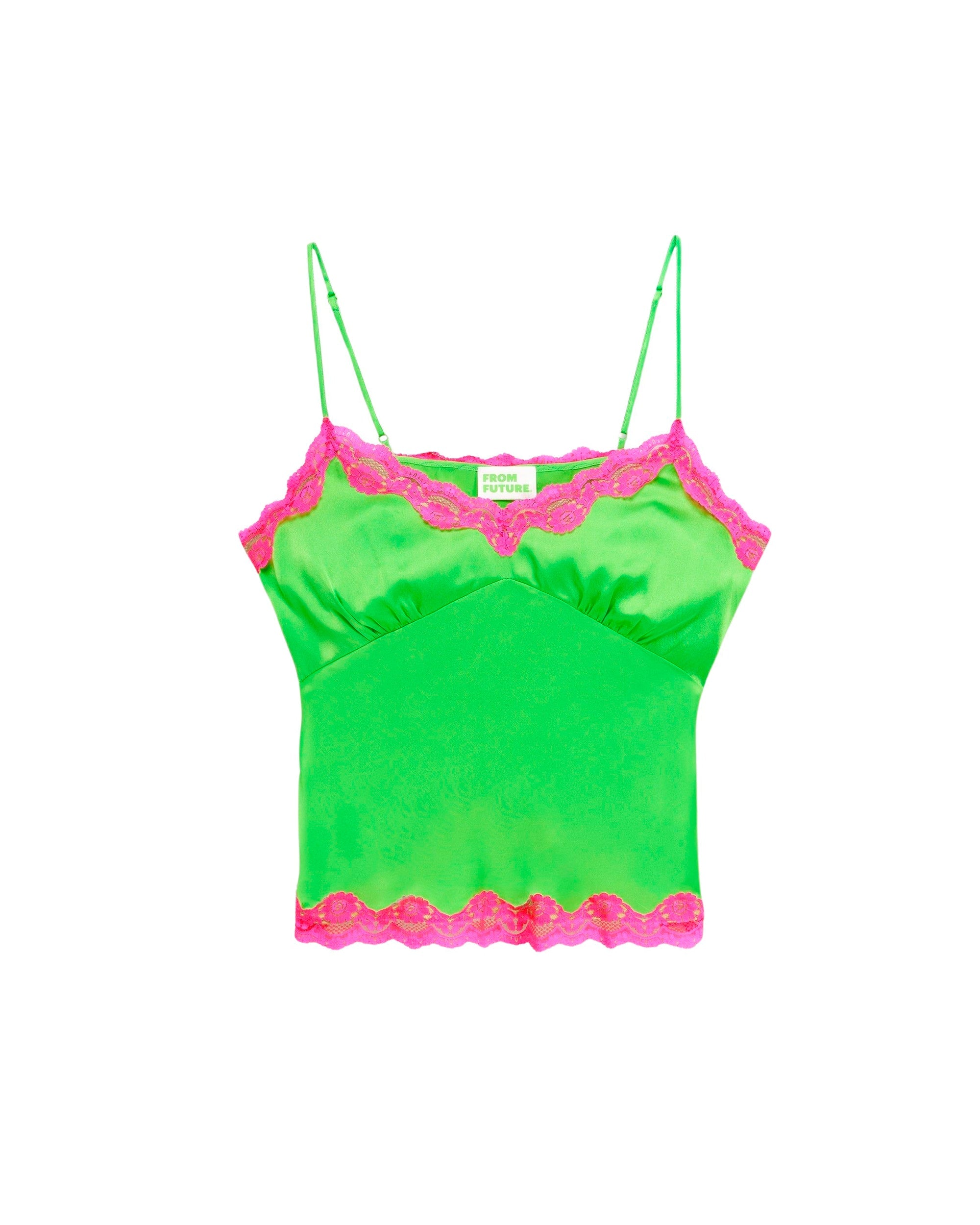 Caraco Amanda en soie - Neon Green