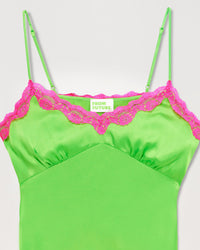 Caraco Amanda en soie - Neon Green