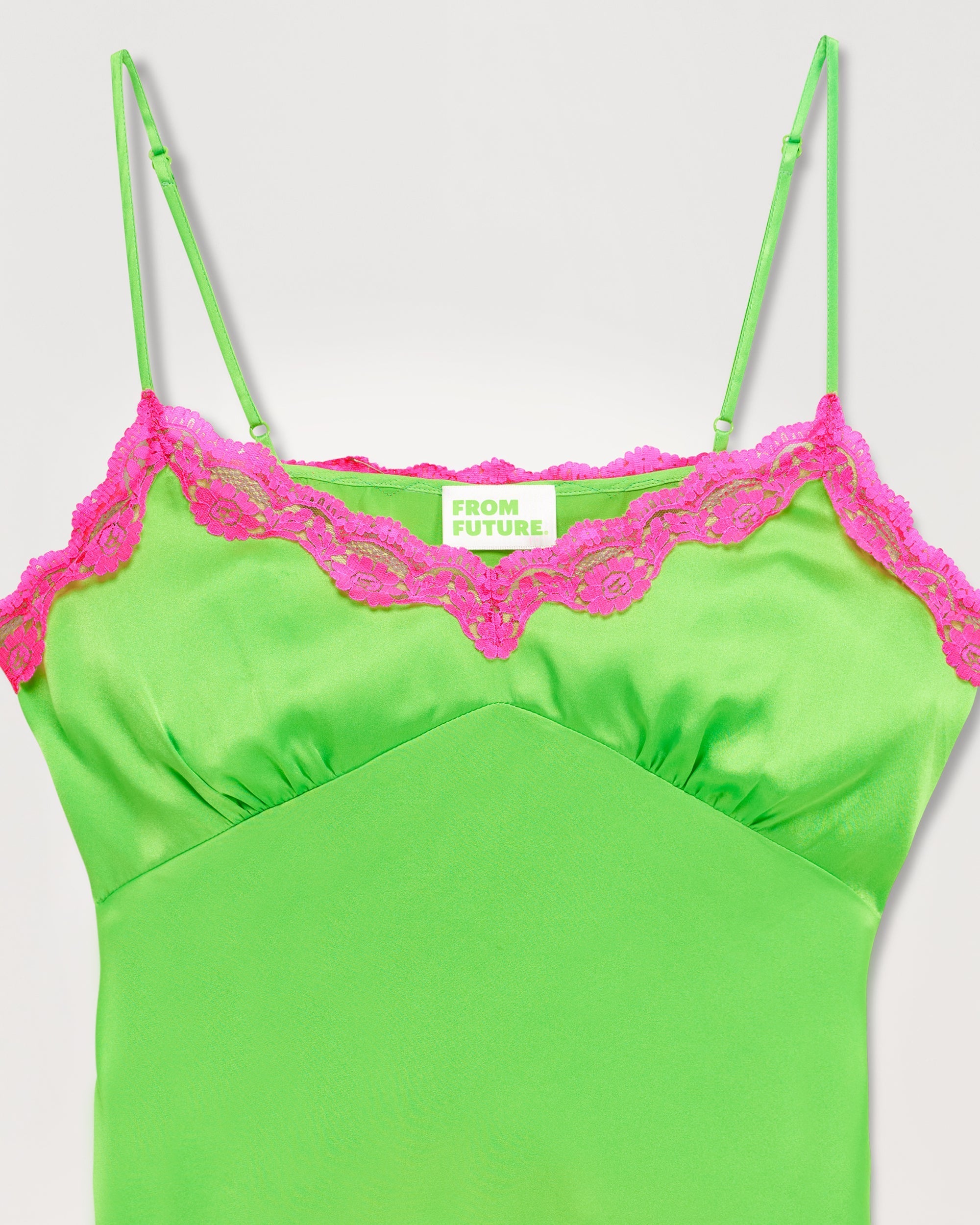 Caraco Amanda en soie - Neon Green