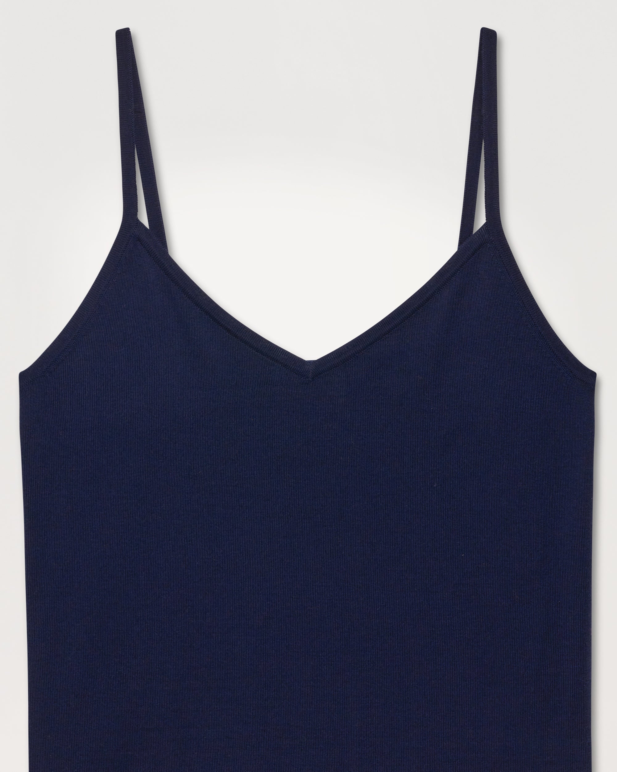 Débardeur à col V classique en laine mérinos - Navy