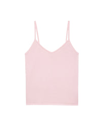 Débardeur à col V classique en laine mérinos - Powder Pink