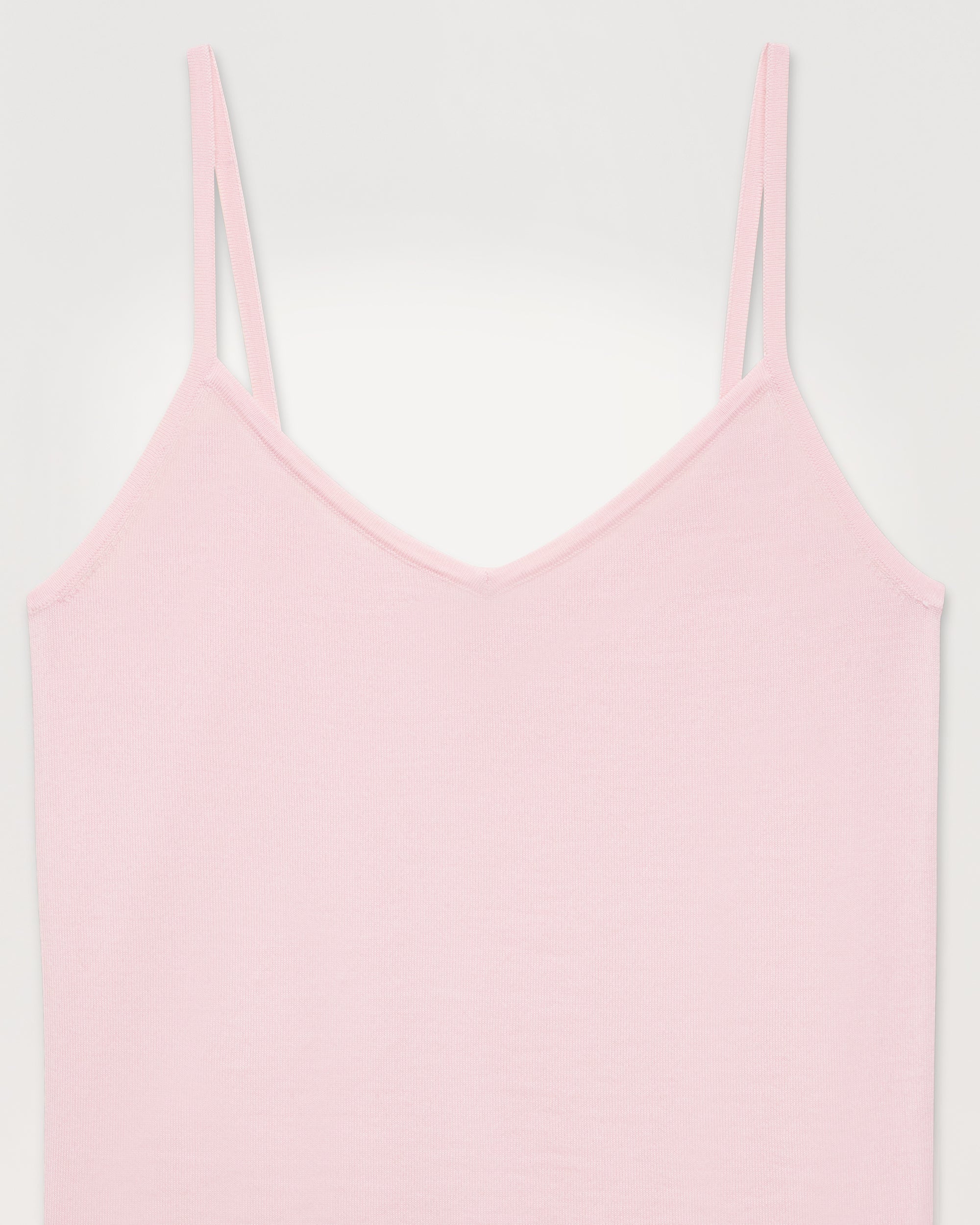 Débardeur à col V classique en laine mérinos - Powder Pink