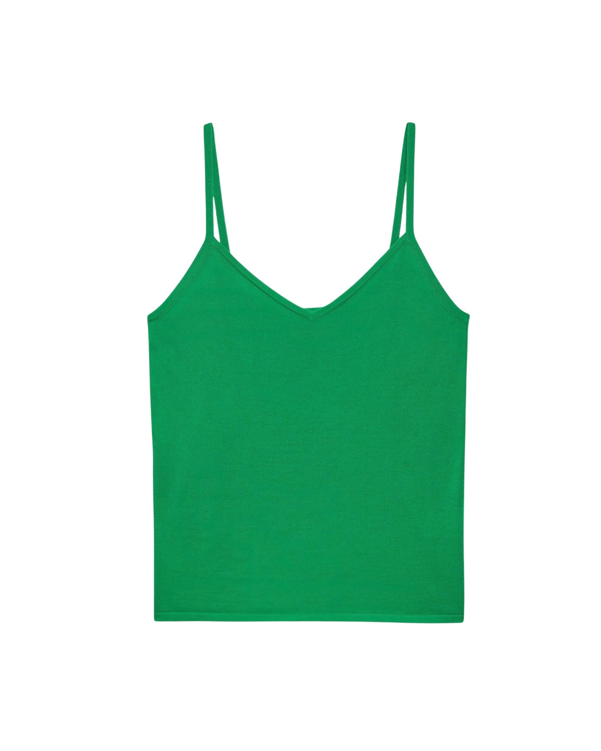 Débardeur à col V classique en laine mérinos - Summer Green