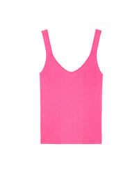 Débardeur à côtes classique en laine mérinos - Holiday Pink