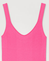 Débardeur à côtes classique en laine mérinos - Holiday Pink