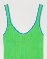 Débardeur à liserets contrastés en laine mérinos - Neon Green