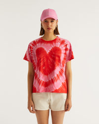 T-shirt Tie and dye coeur à col rond - Tie & Dye Holiday Pink