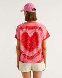 T-shirt Tie and dye coeur à col rond - Tie & Dye Holiday Pink
