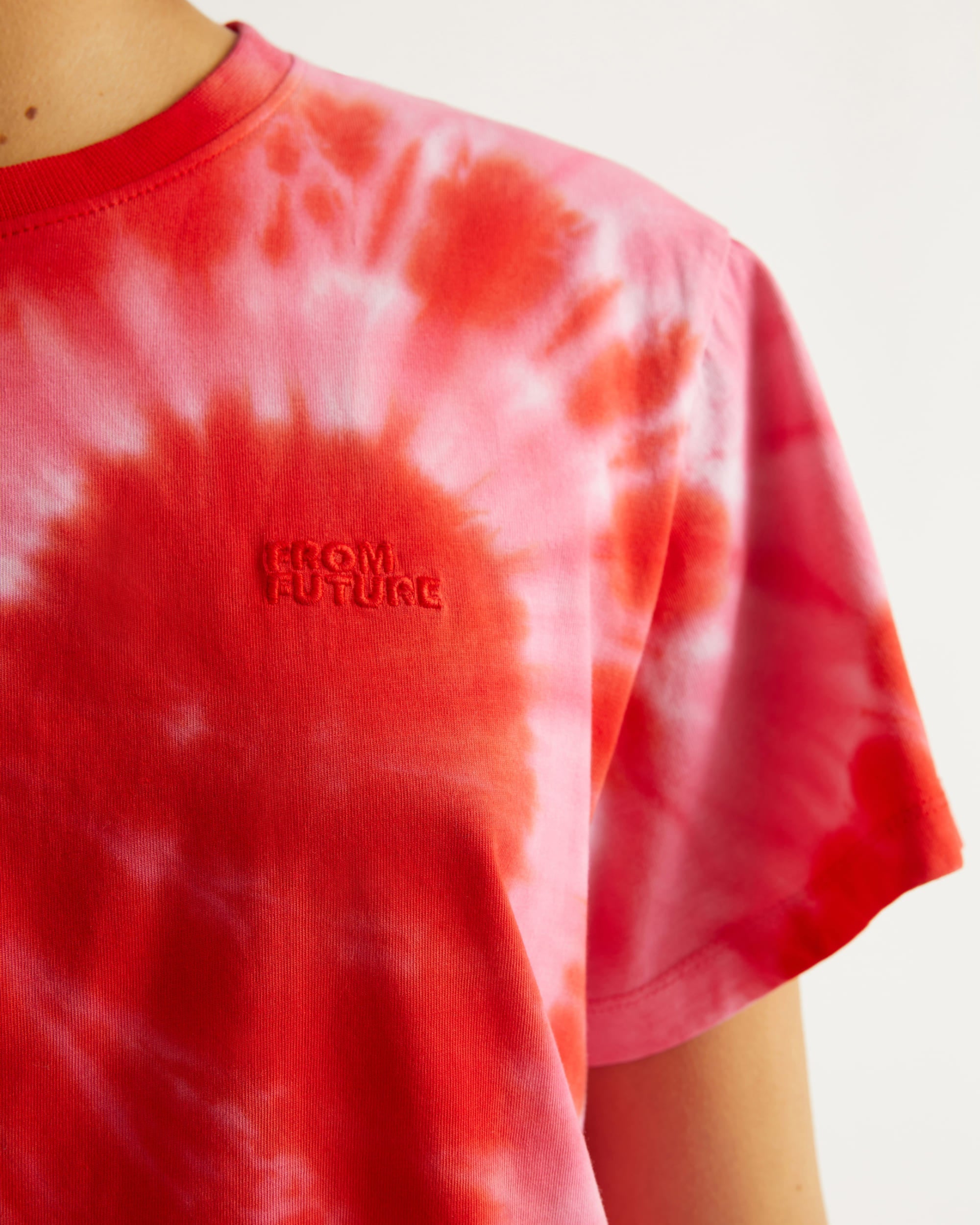 T-shirt Tie and dye coeur à col rond - Tie & Dye Holiday Pink