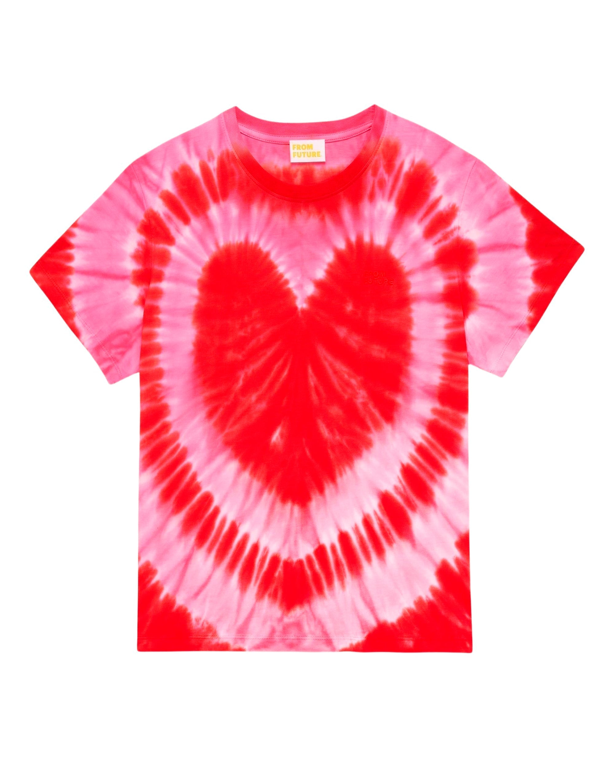 T-shirt Tie and dye coeur à col rond - Tie & Dye Holiday Pink