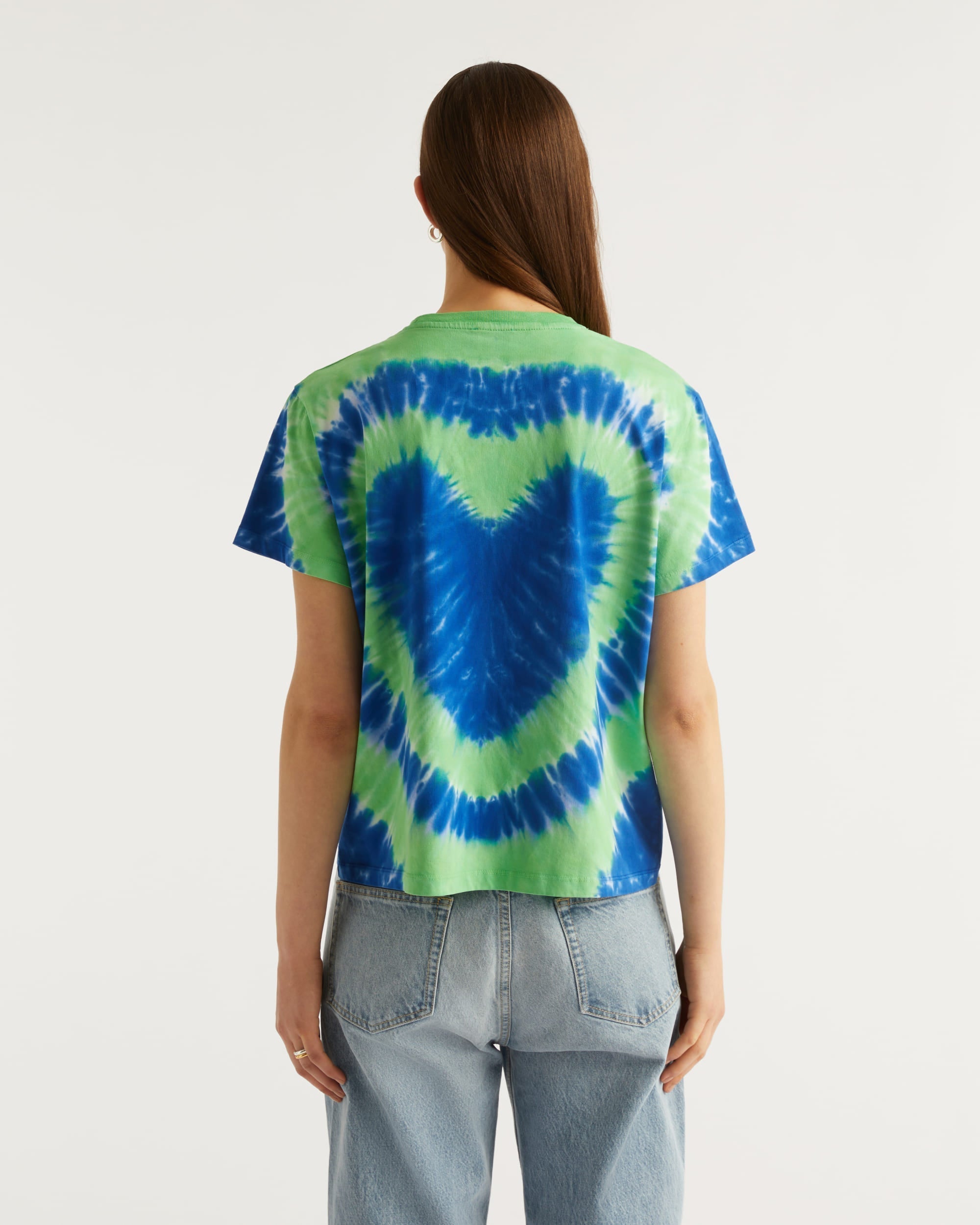 T-shirt Tie and dye coeur à col rond - Tie & Dye Acid Green