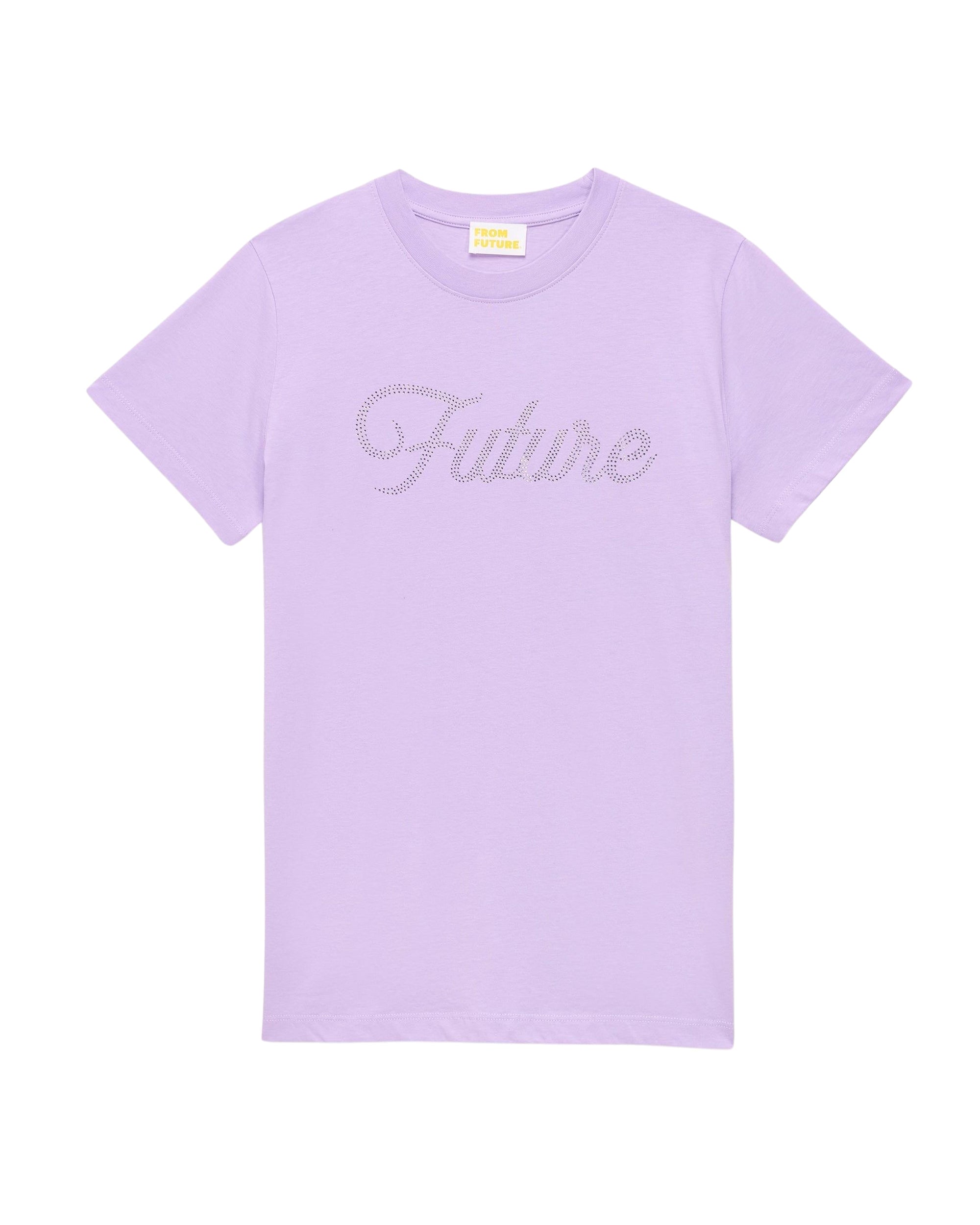 T-shirt Strass à col rond - Lilac