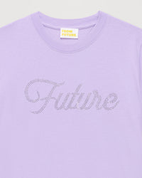 T-shirt Strass à col rond - Lilac