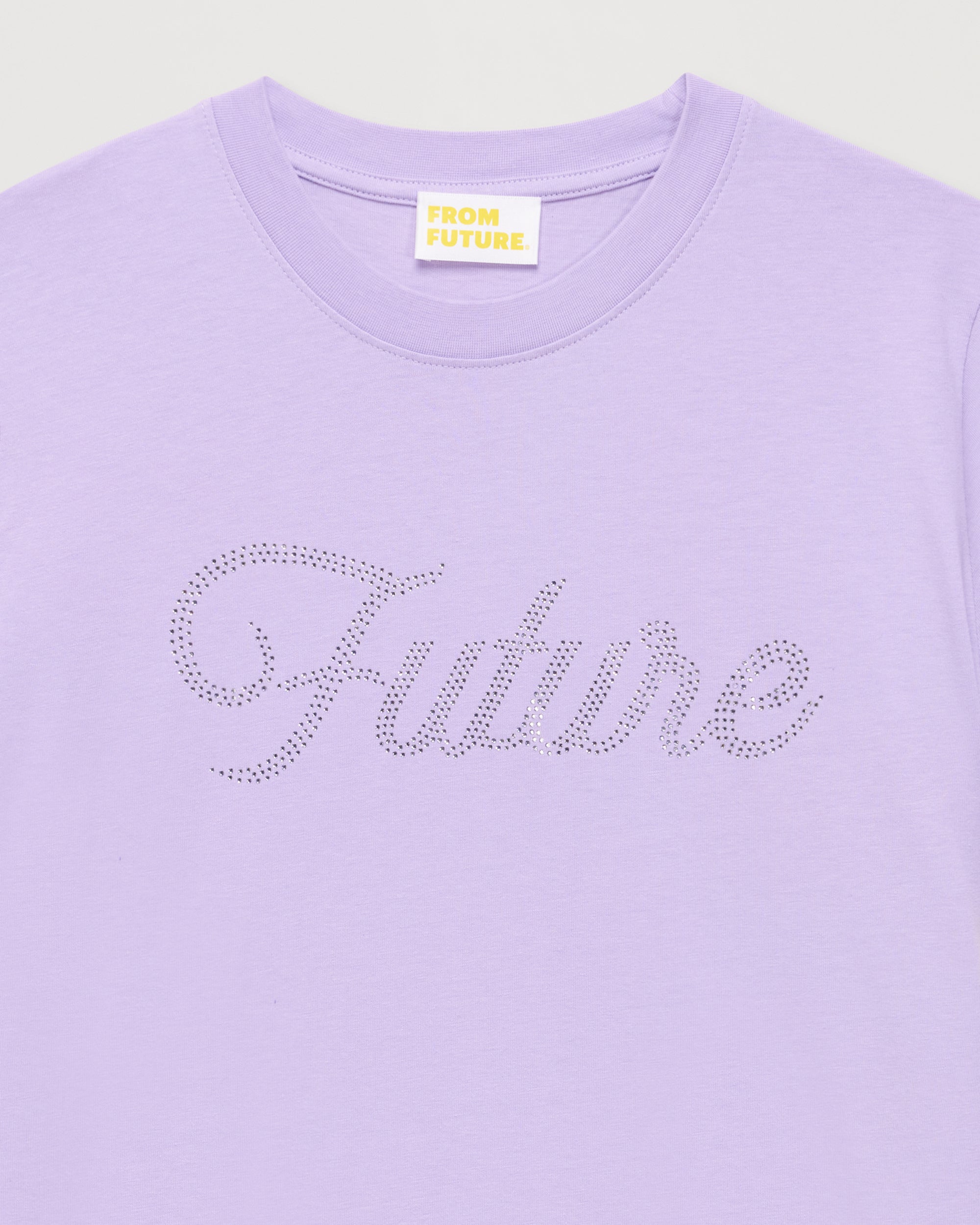 T-shirt Strass à col rond - Lilac