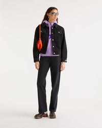 Veste regular à broderie cœur - Black
