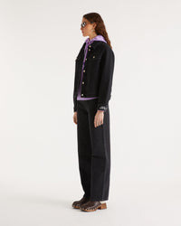 Veste regular à broderie cœur - Black
