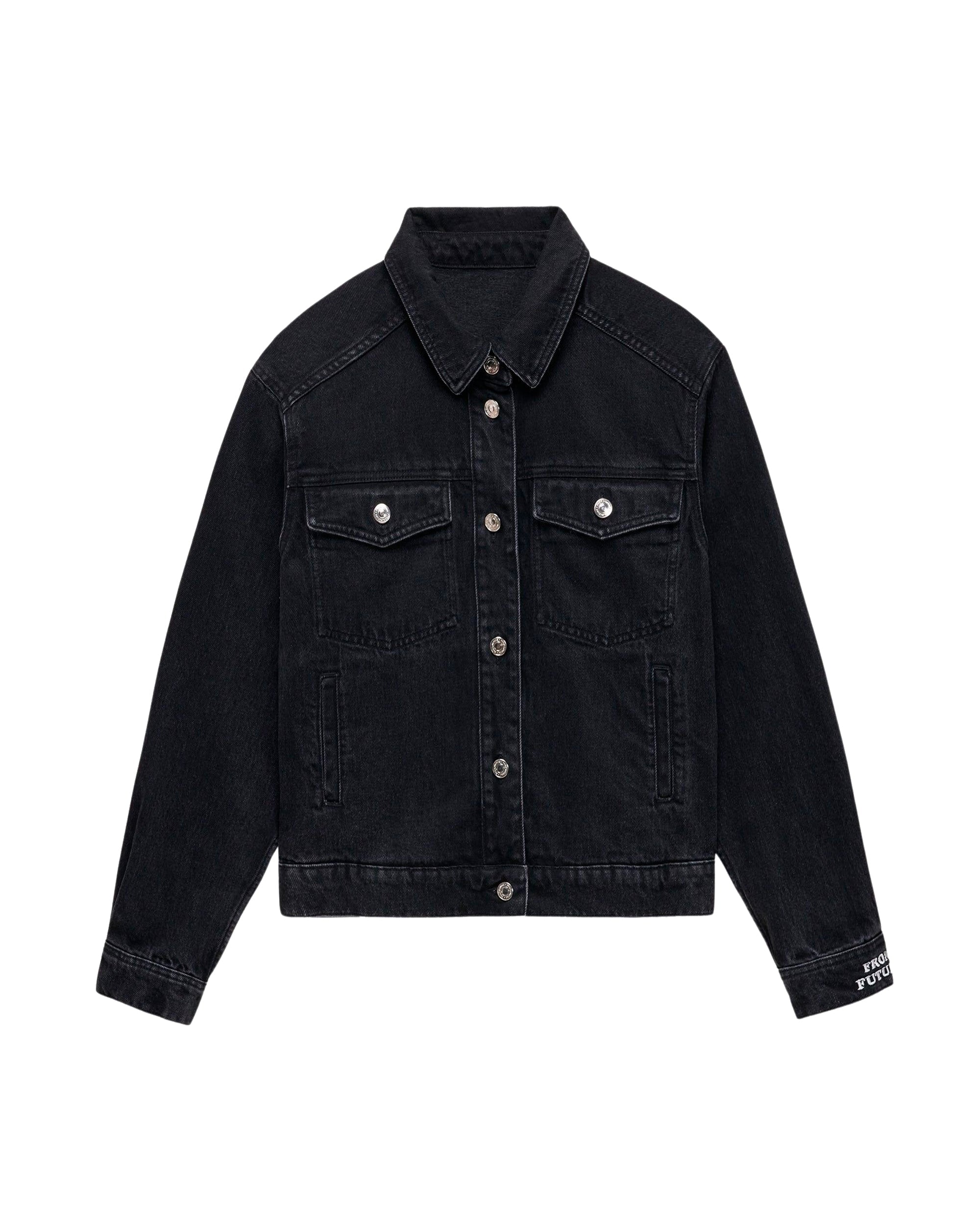 Veste regular à broderie cœur - Black