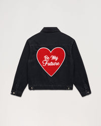 Veste regular à broderie cœur - Black