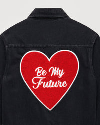 Veste regular à broderie cœur - Black