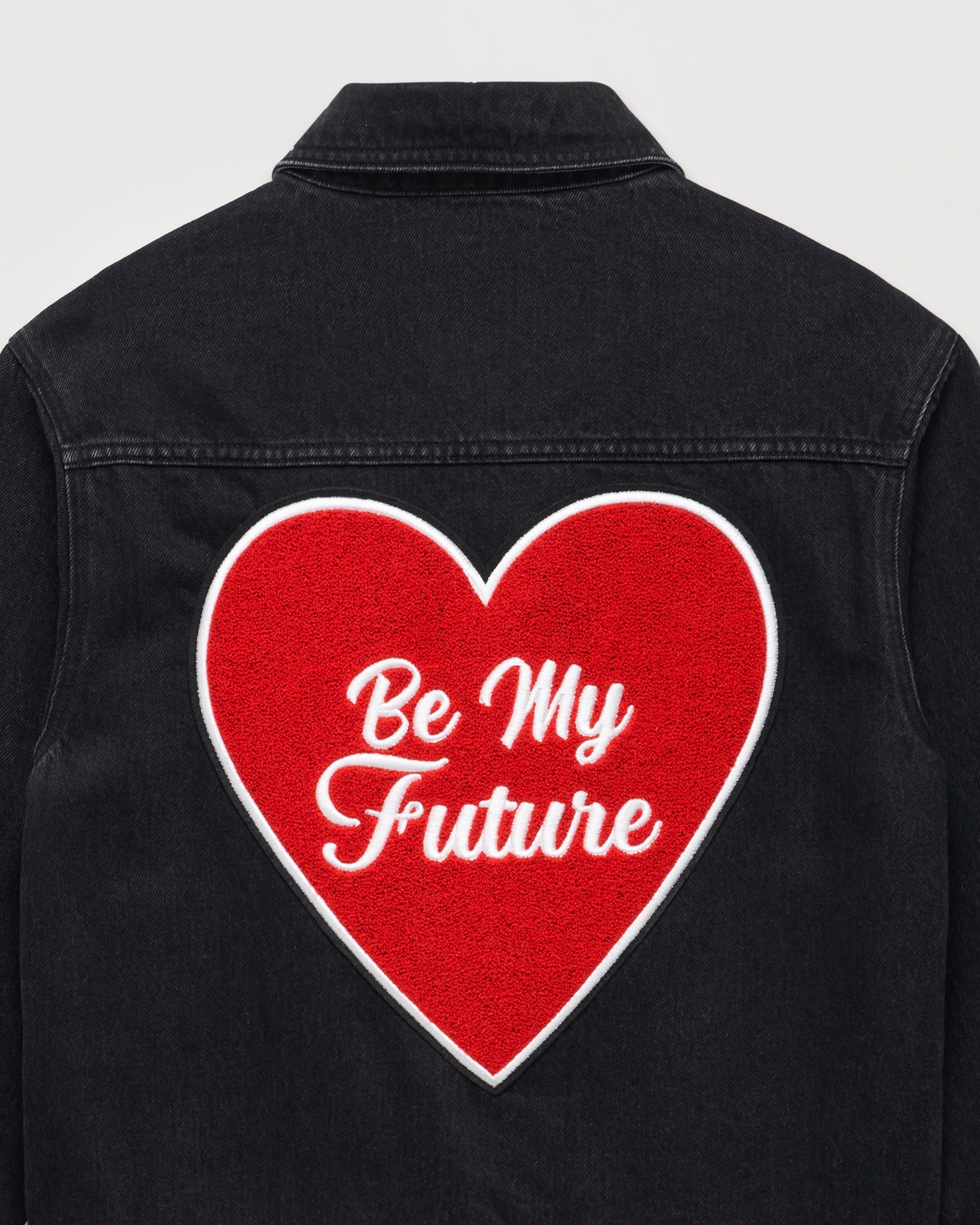 Veste regular à broderie cœur - Black