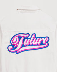 Veste regular à broderie future - Ecru