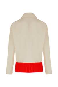 Veste col claudine à zip - Beige
