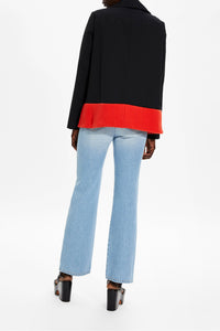 Veste col claudine à zip - Noir