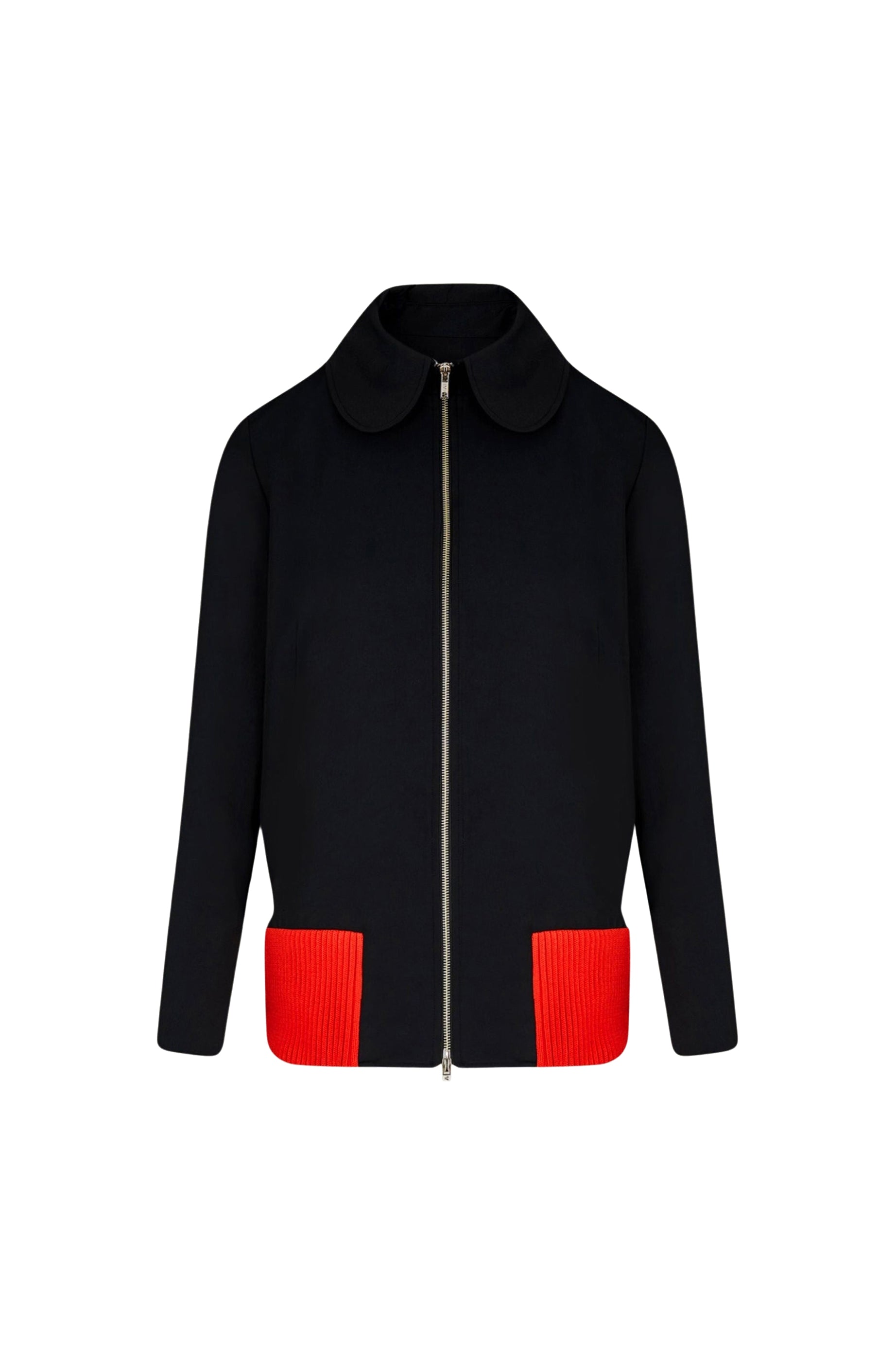 Veste col claudine à zip - Noir