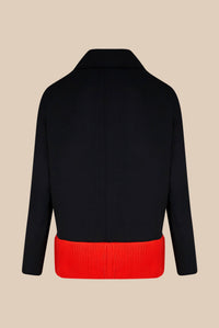 Veste col claudine à zip - Noir