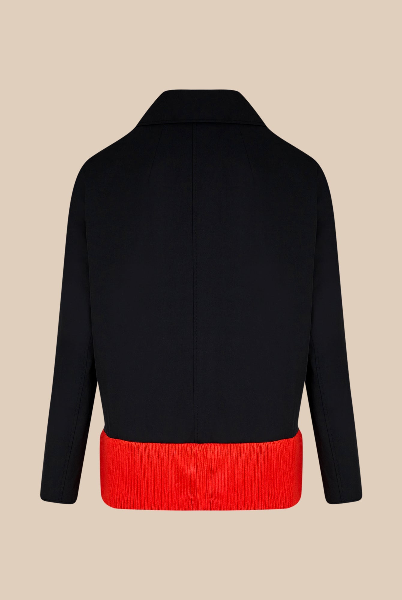 Veste col claudine à zip - Noir