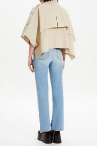 Cape crop en gabardine - Beige