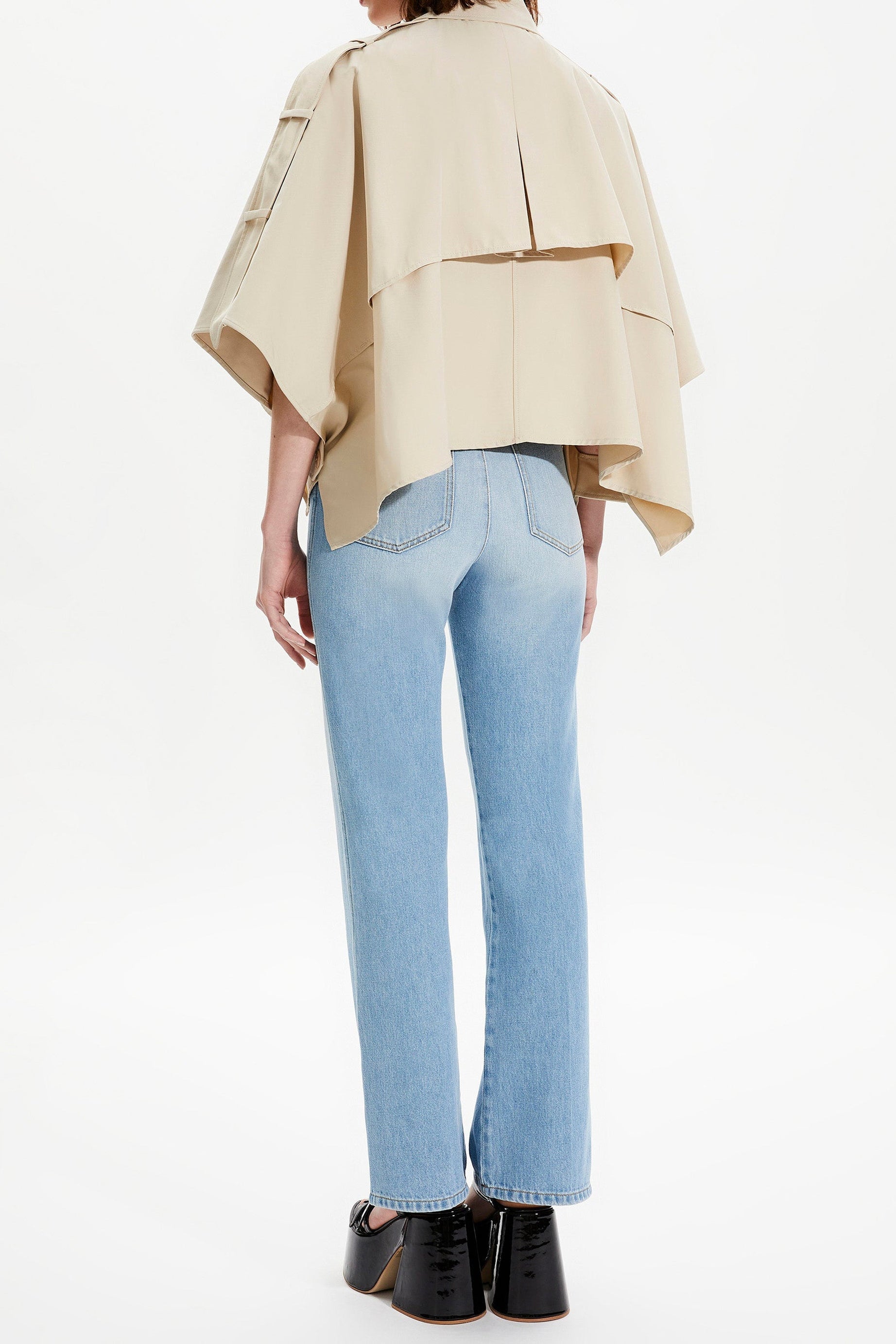 Cape crop en gabardine - Beige