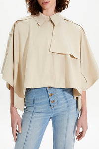 Cape crop en gabardine - Beige