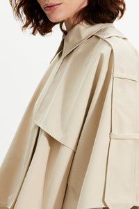 Cape crop en gabardine - Beige