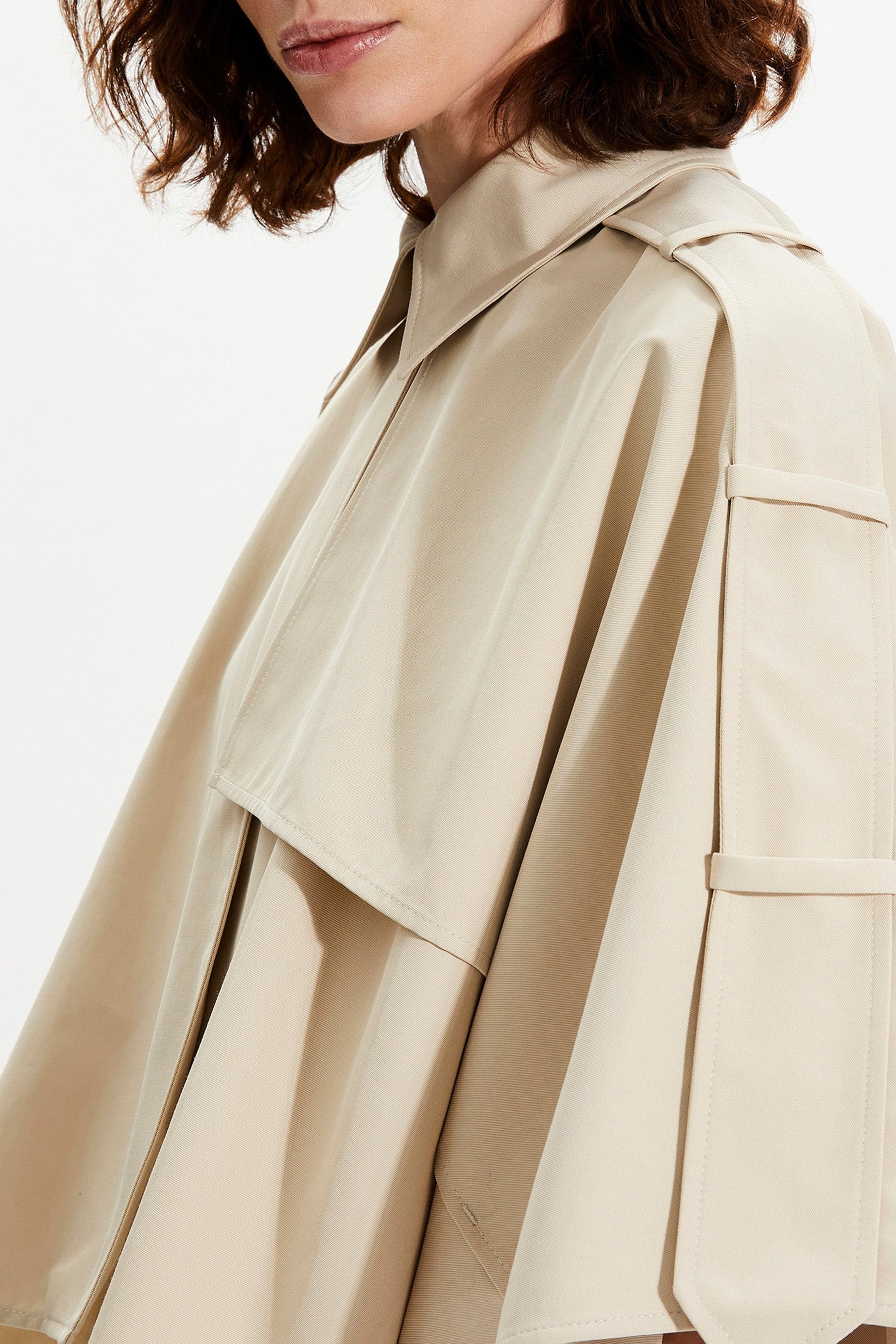 Cape crop en gabardine - Beige