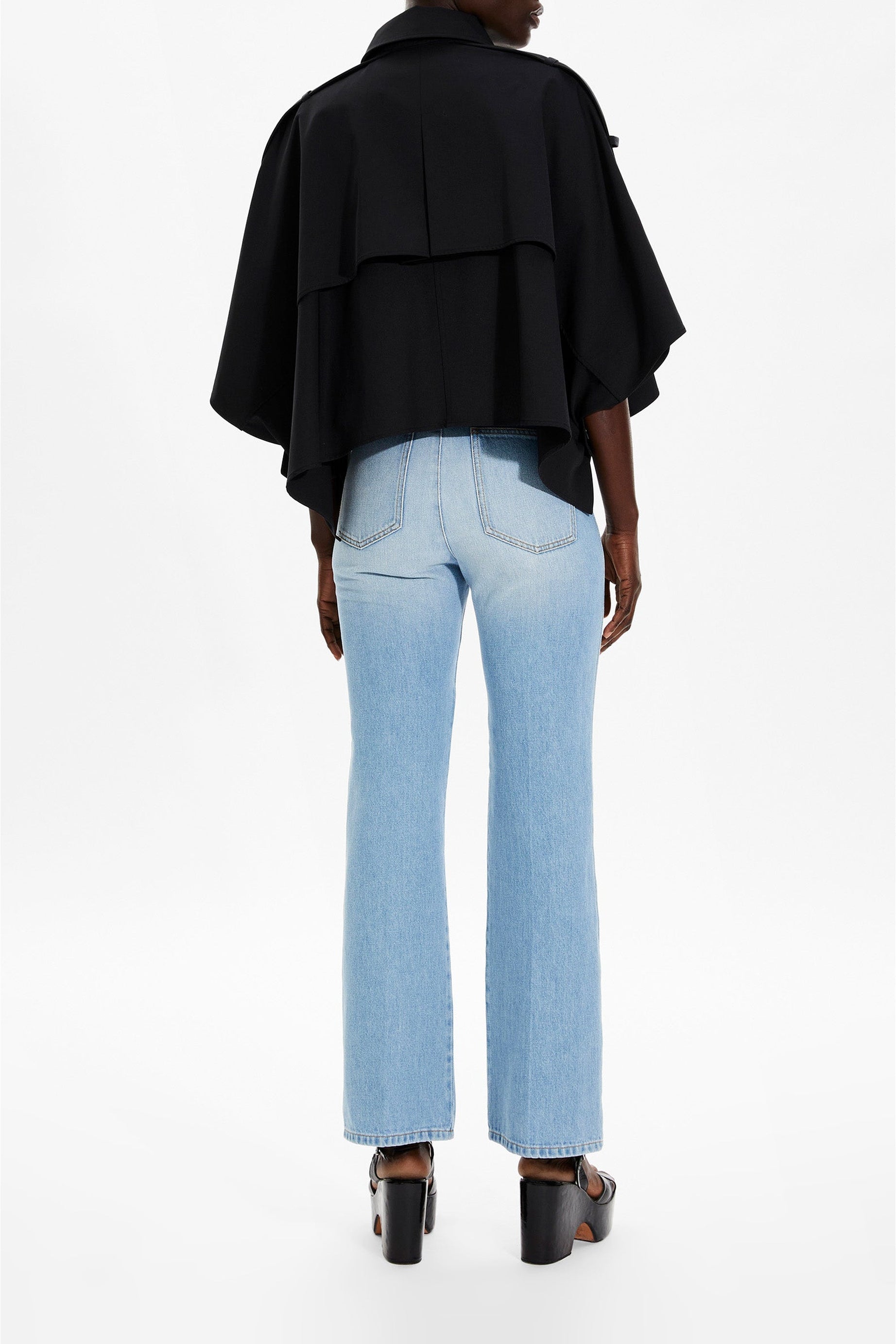 Cape crop en gabardine - Noir