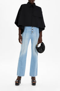 Cape crop en gabardine - Noir