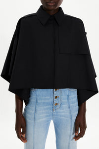 Cape crop en gabardine - Noir