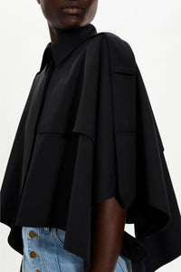 Cape crop en gabardine - Noir