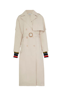 Trench long structuré - Beige