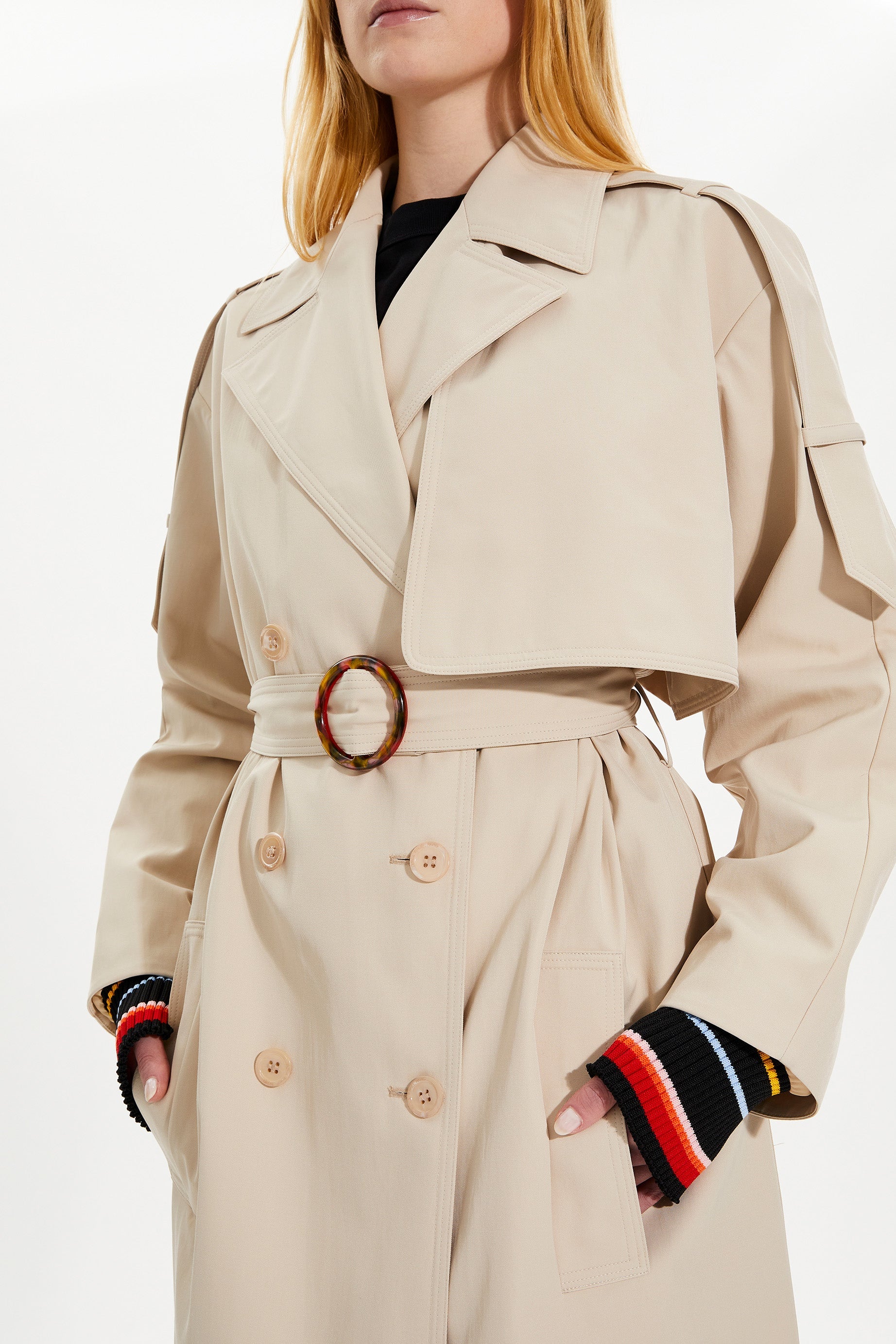 Trench long structuré - Beige