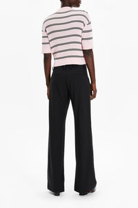Pantalon droit à ourlets fendus - Noir